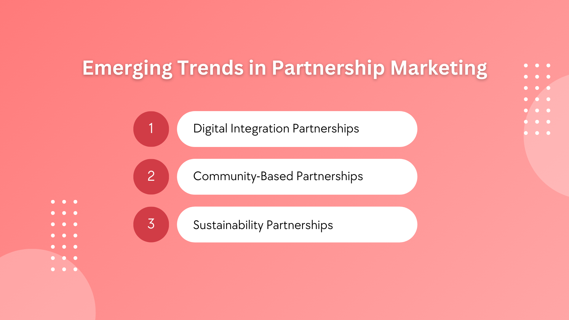 Infographic demonstrating 3 emerging future trends in partnership marketing