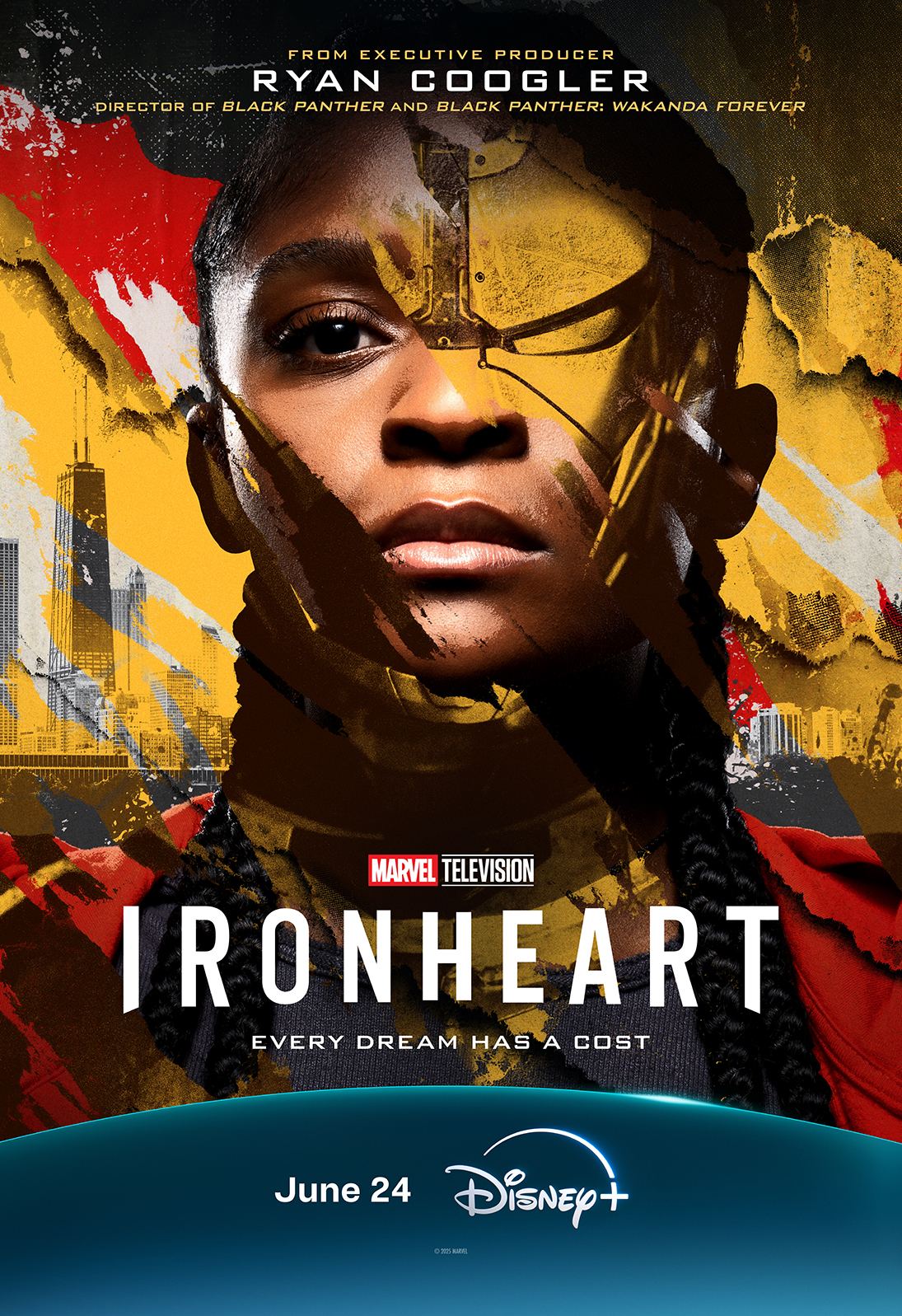 IronHeart character Riri with a yellow mask.