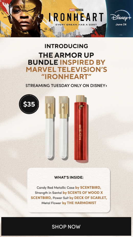 The Armor Up Bundle that includes two scents and one red case
